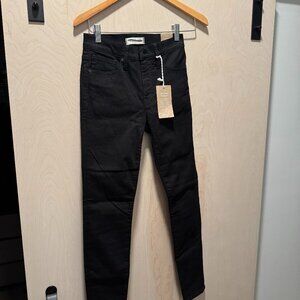 Madewell 9" High Rise Skinny Jean Stretch Black Frost 25 NWT